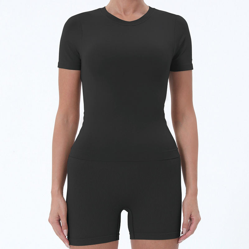 Summer Women's Yoga Clothes Suit Slim T-shirt Butt-lift Underwear