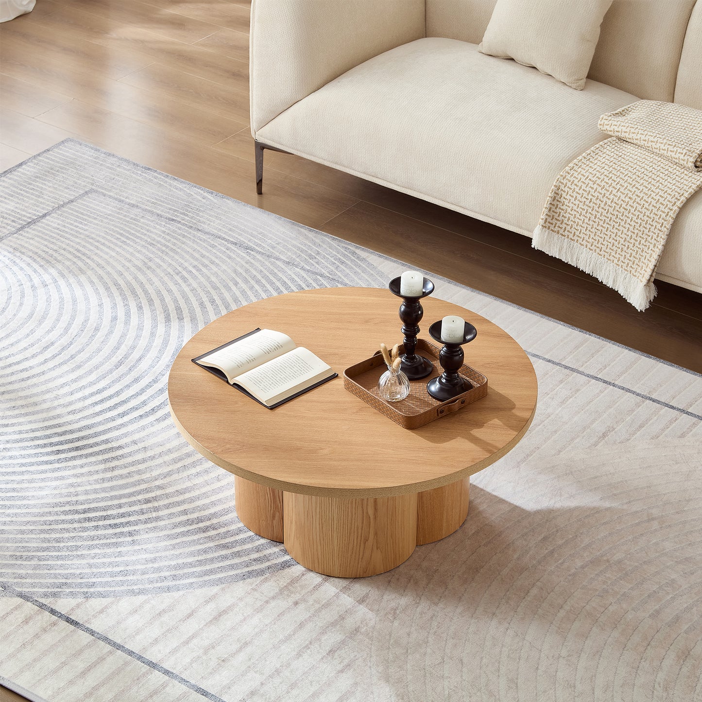 Round Coffee Table Modern Accent Tea Table For Bedroom Living Room Office Apartment