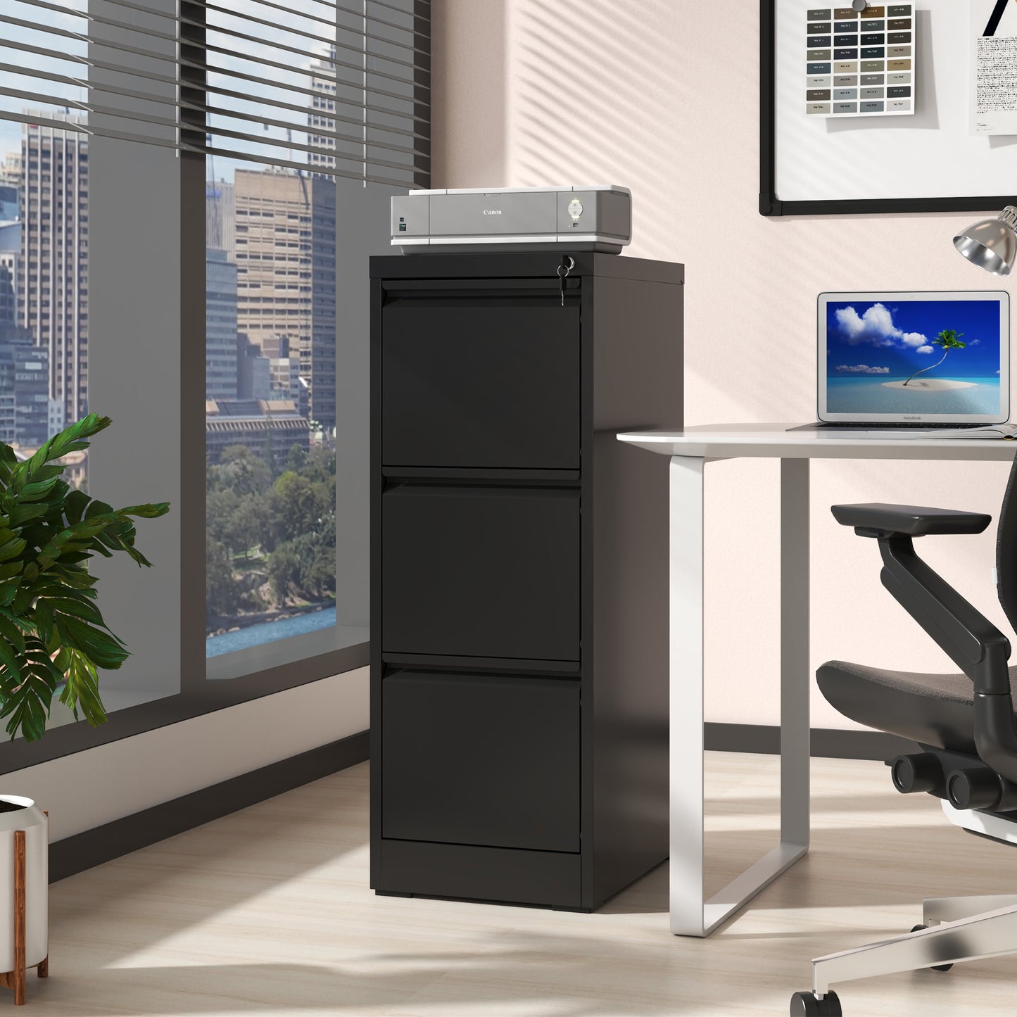 3 Drawer Metal Vertical File Cabinet With Lock Office Home Steel Vertical File Cabinet For A4 Legal Letter Size
