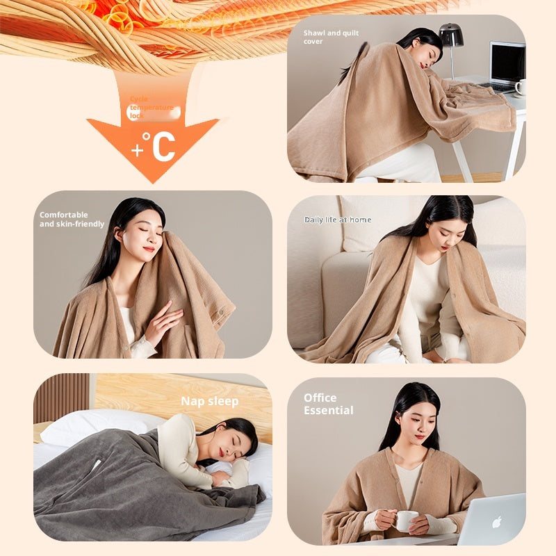 Electric Heated Shawl USB Outdoor Camping Sleeping Pad Body-Warming Heating Blanket