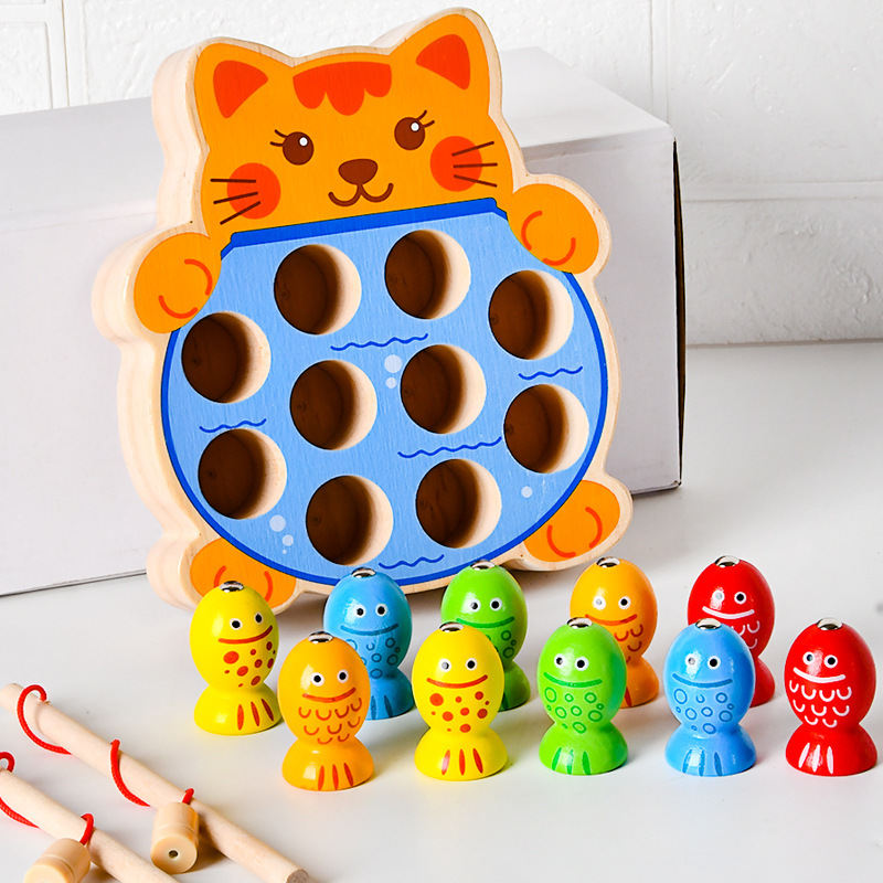 Frog Kitten Fishing Magnetic Training Desktop Educational Toys