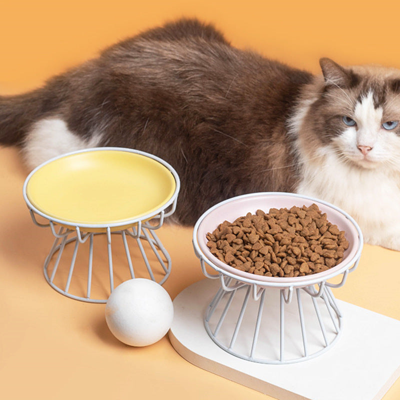 Elevated Pet Food Bowl Stand Neck Support Feeding Rack For Cats And Dogs