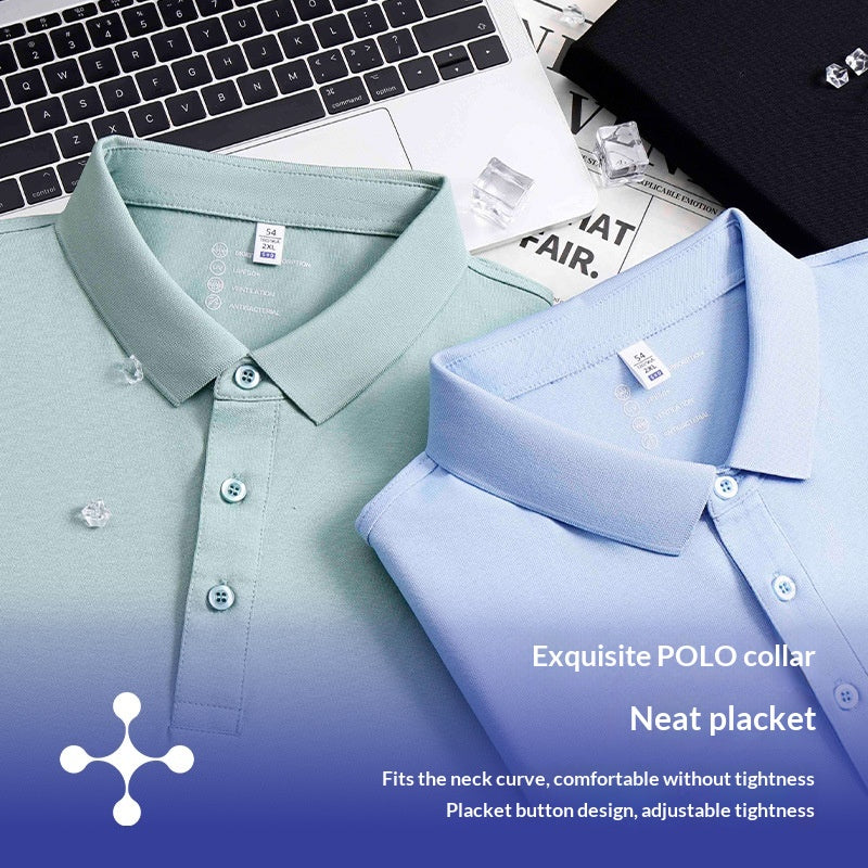 Solid-color Lapel Sports T-shirt For Running And Fitness