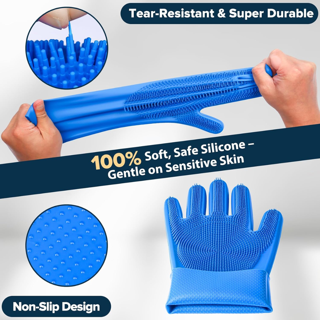 6PCS Grooming Bath Supplies For Dogs, Cats Dog Washing Gloves Dog Bath Brush Dog Shower Brush Pet Grooming Gloves Dog Grooming Kit Pet