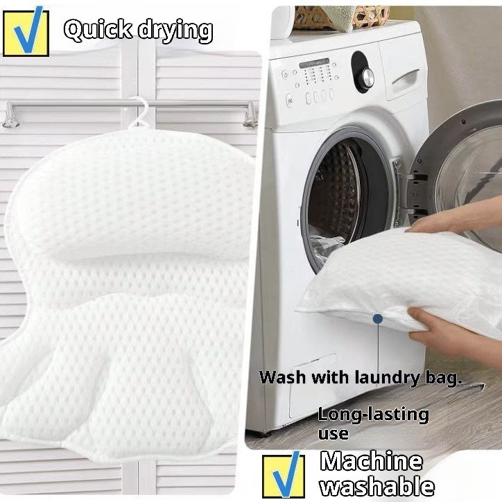 Machine-washable 4D Bath Pillow Bathtub Cushion Bathroom Pillow