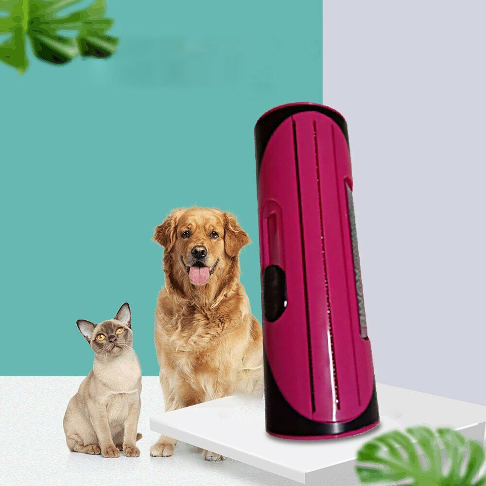 Pet Dog Cat Hair Fur Deshedding Shedding Trimmer Grooming Roll Comb Brush