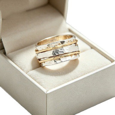 New Two-tone Vintage Minimalist Multi-layer Ring