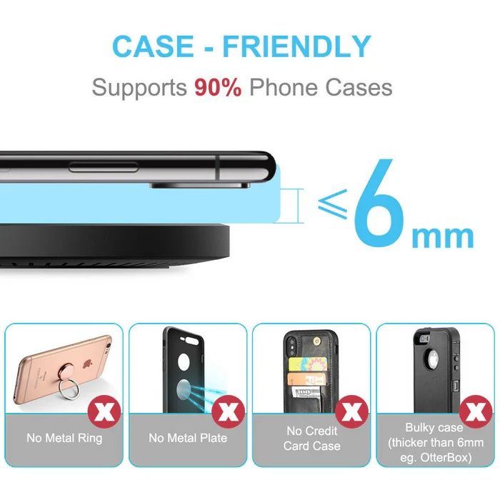 Fast Wireless Charger Pad Universal High Speed Wireless Charging Station For Smartphones