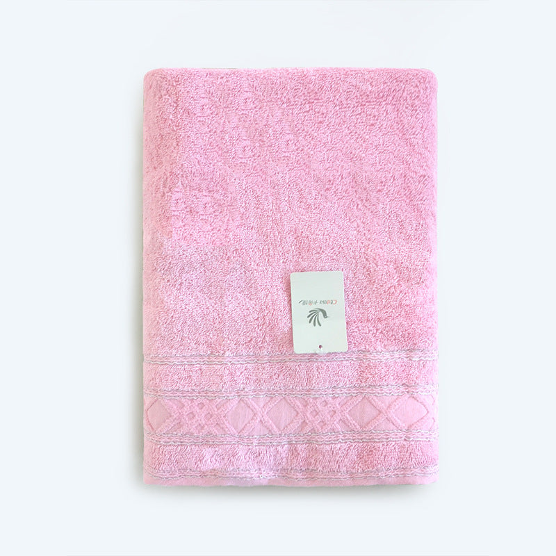 Pure Bath Towel Pure Cotton Thickened Large Size Embroidered Solid Color Highly Absorbent