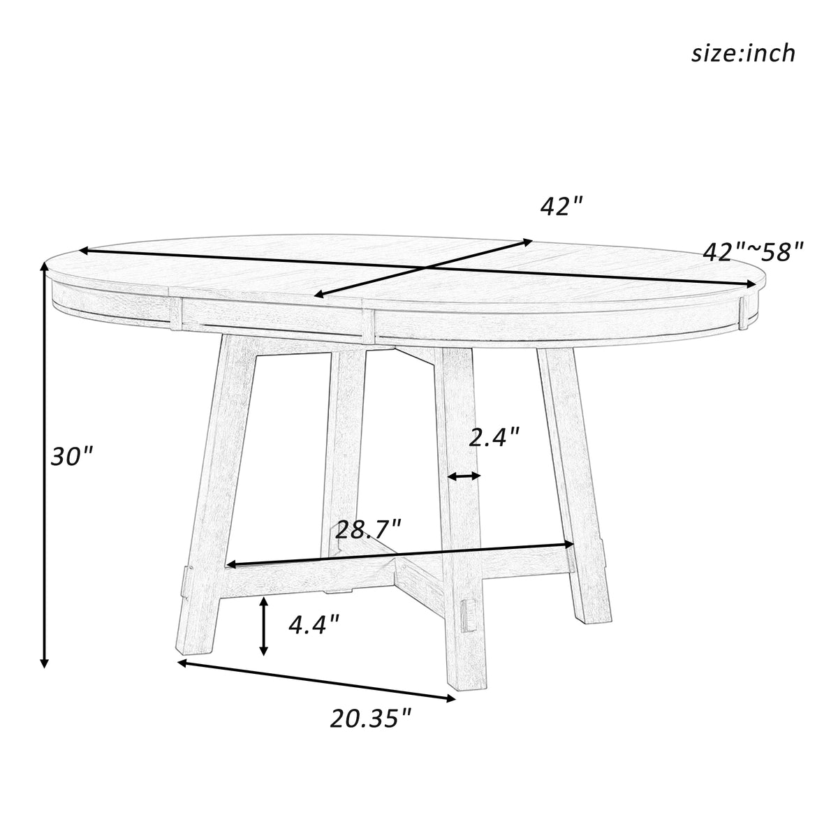 TREXM Farmhouse Round Extendable Dining Table With 16 Leaf Wood Kitchen Table Espresso