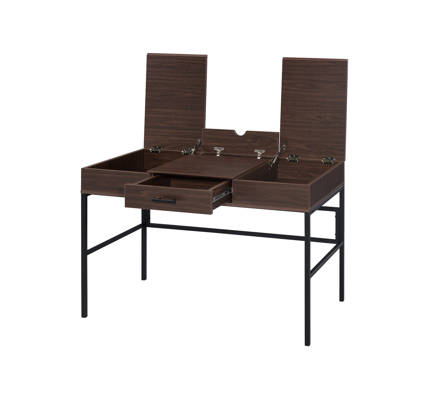 Verster Oak & Black Finish Writing Desk W USB
