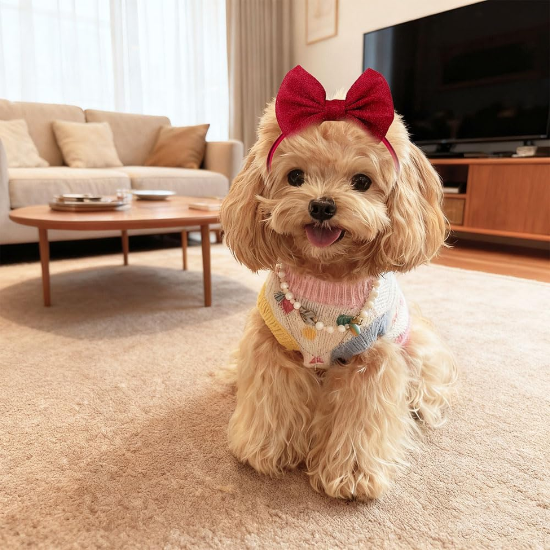 4Pcs Dog Hair Bow Headband For Small Medium Dogs, Adjustable Pet Dog Hair Bow Headband For Pets Puppy Cats Grooming Accessories