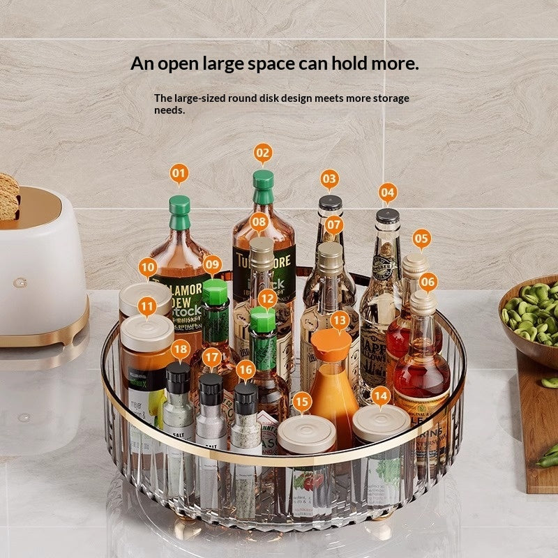 Light Luxury Kitchen 360-Degree Rotating Shelf