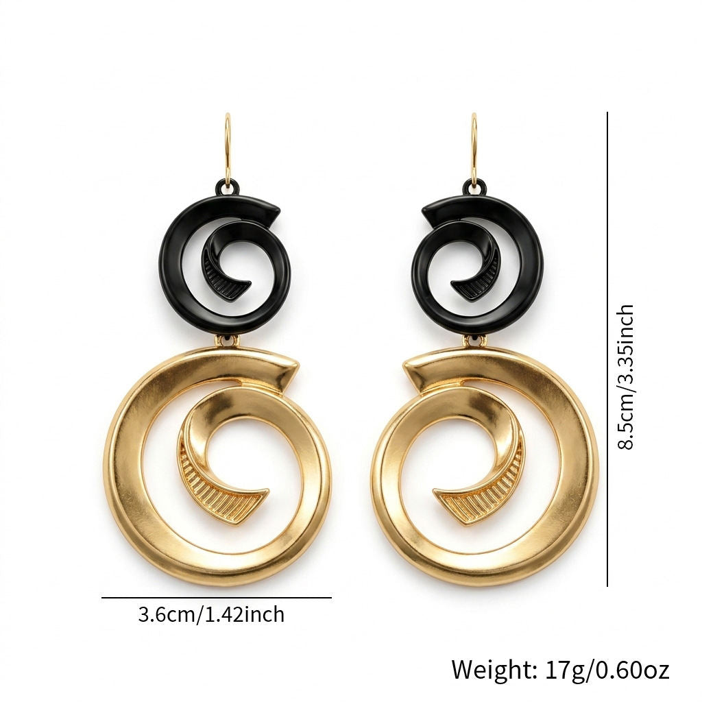 New Cross-border European American Geometric Earrings For Women With Threaded Contrast Color Design, Premium Versatile Fashion Daily Ear Jewelry