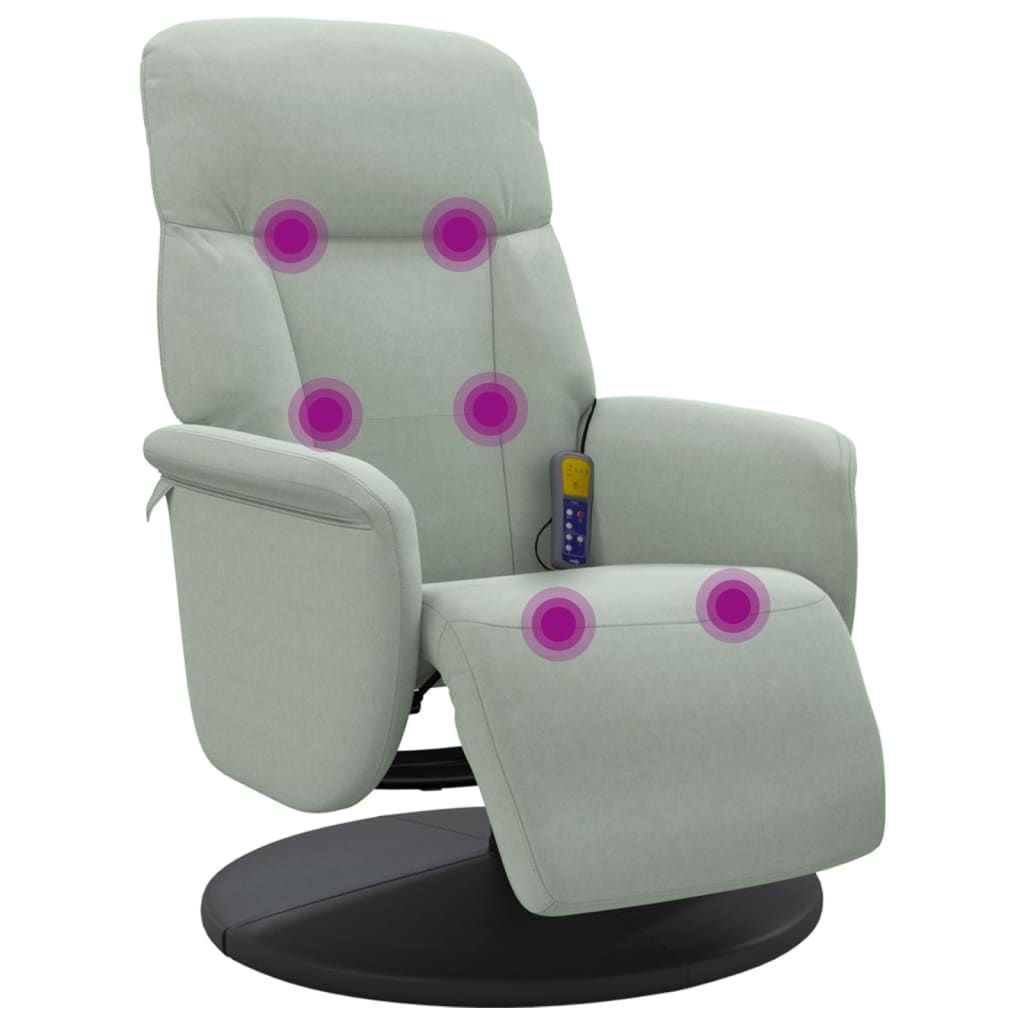 Massage Chair with Footrest Velvet Massage Chair with