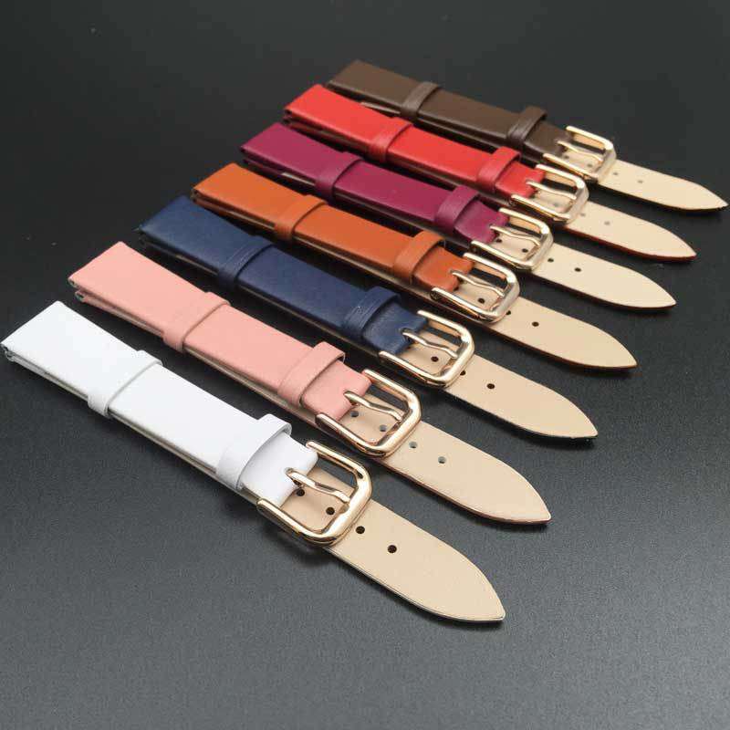 Plain Strap Waterproof Leather Watch Strap Watch Strap Accessories Pin Buckle Strap