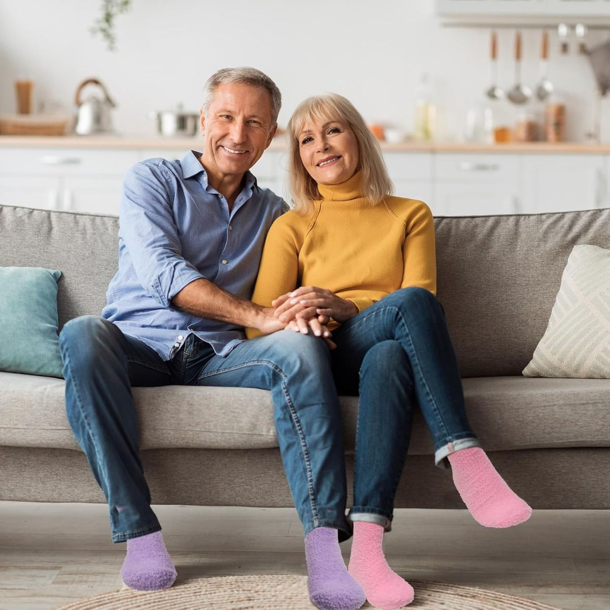 Retirement Gift Socks (2 Pairs) - Pink And Purple Socks As A Gift For Retirees, Soft-Design Party Accessory Set