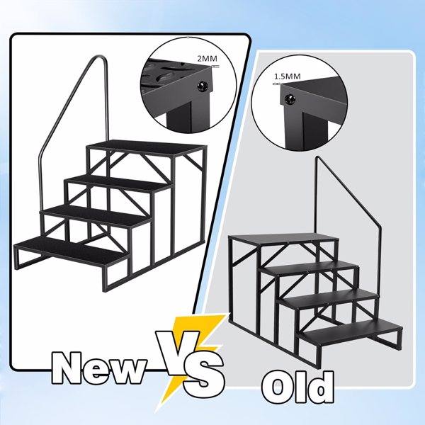 Swimming Pool Ladder Above Ground, RV Steps With Handrail, Heavy Duty Pool Step Hot Tub Steps, 660 Lbs Weight Capacity Camper Step Stool Mobile Home Stair For Getting High