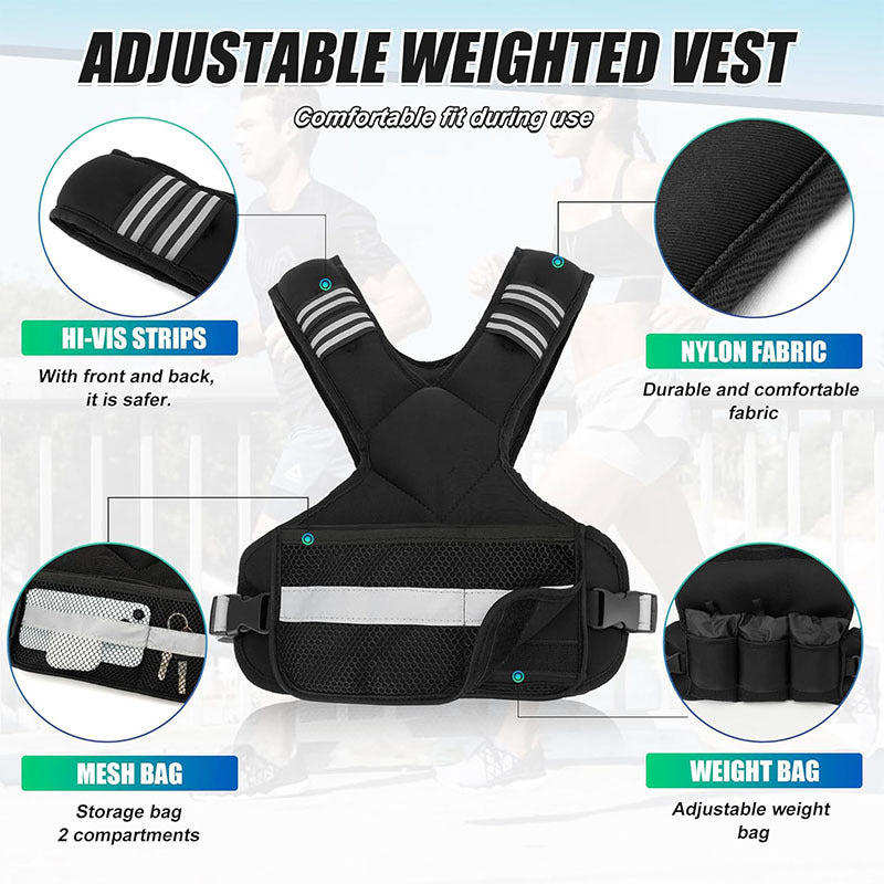Fitness Reflective Weight Vest Adjustable Weight