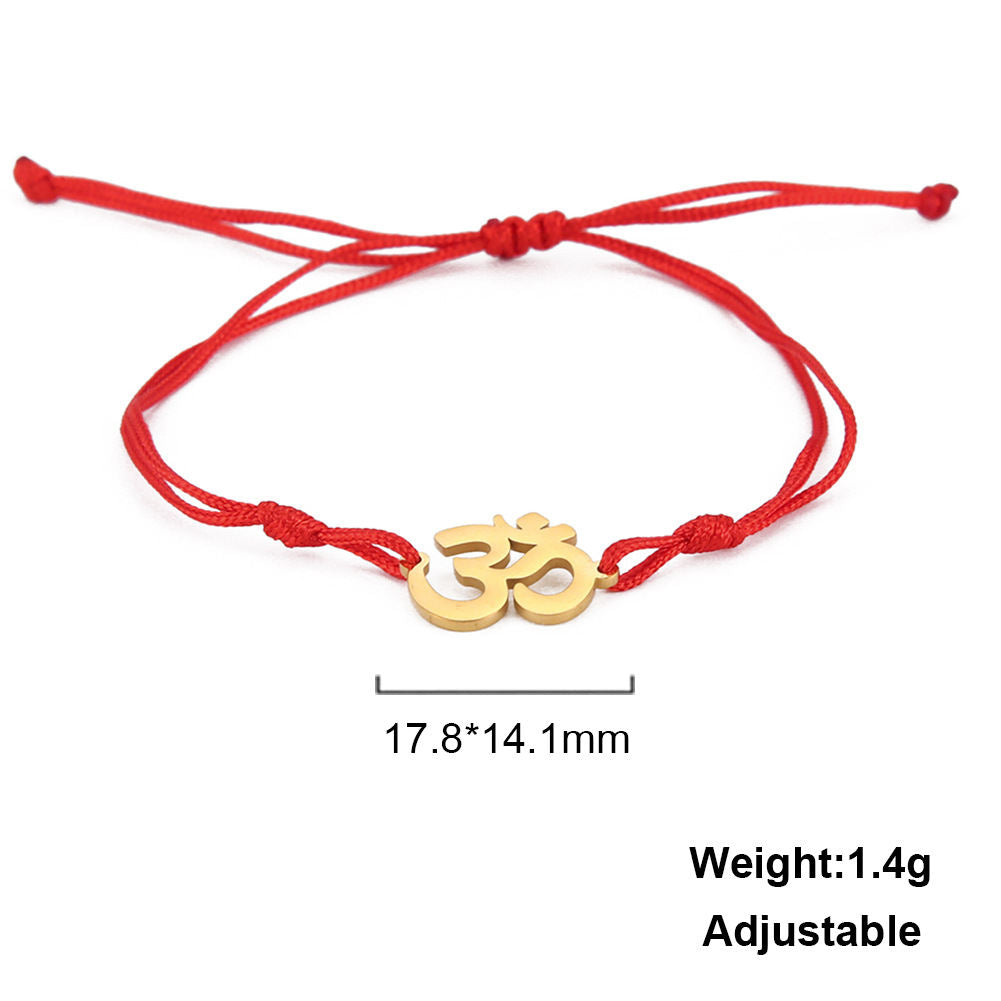 Titanium Steel Gold Indian Yoga Symbol Bracelet