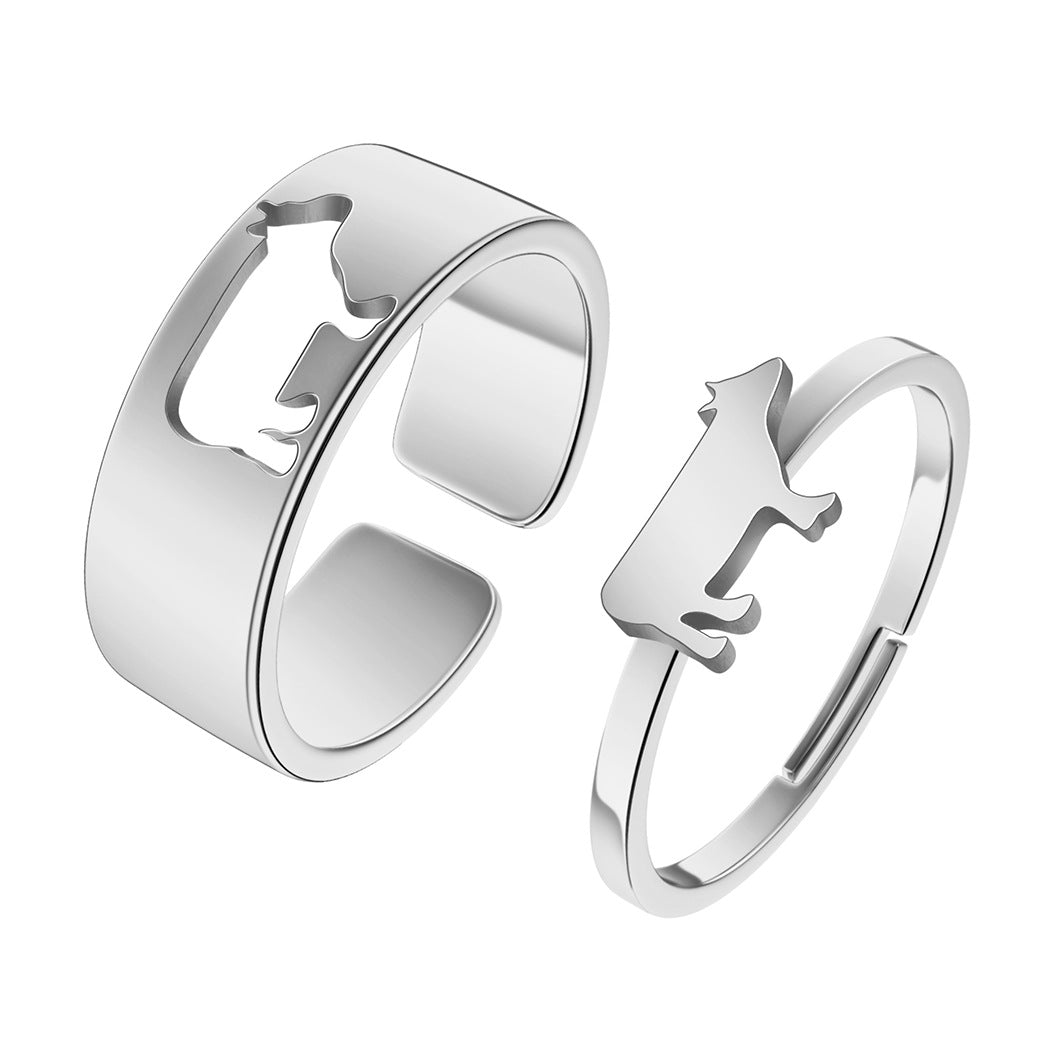 Gold Animal Cow Couple Ring Best Gift
