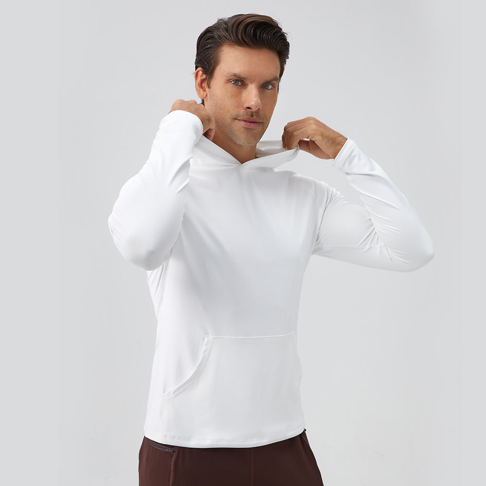 Mens AutumnWinter Moisture-Wicking Quick-Drying Hooded Sweatshirt For Fitness And Sports