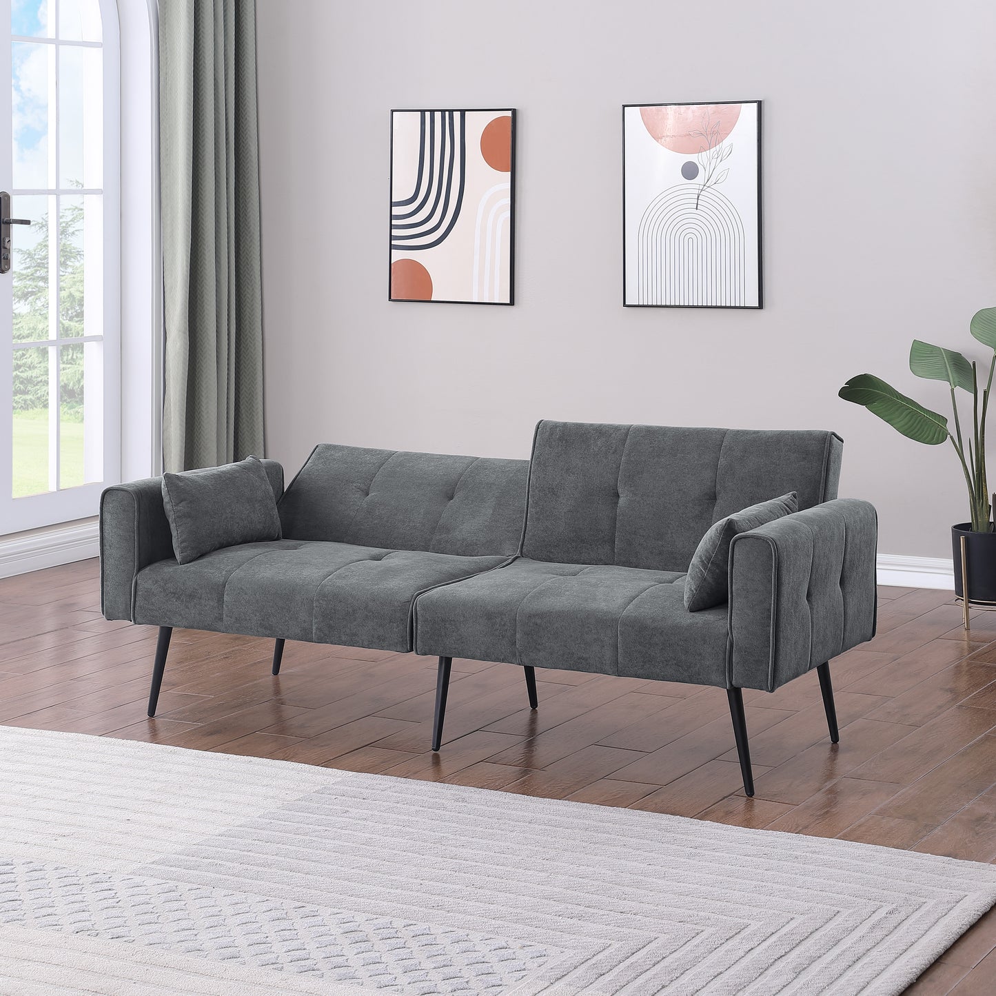 Convertible Sofa Bed,Folding Couch Bed Foldable Futon Sleeper, Sofa Bed With Adjustable Backrest For Living Room Apartment Bedroom Office Small Space