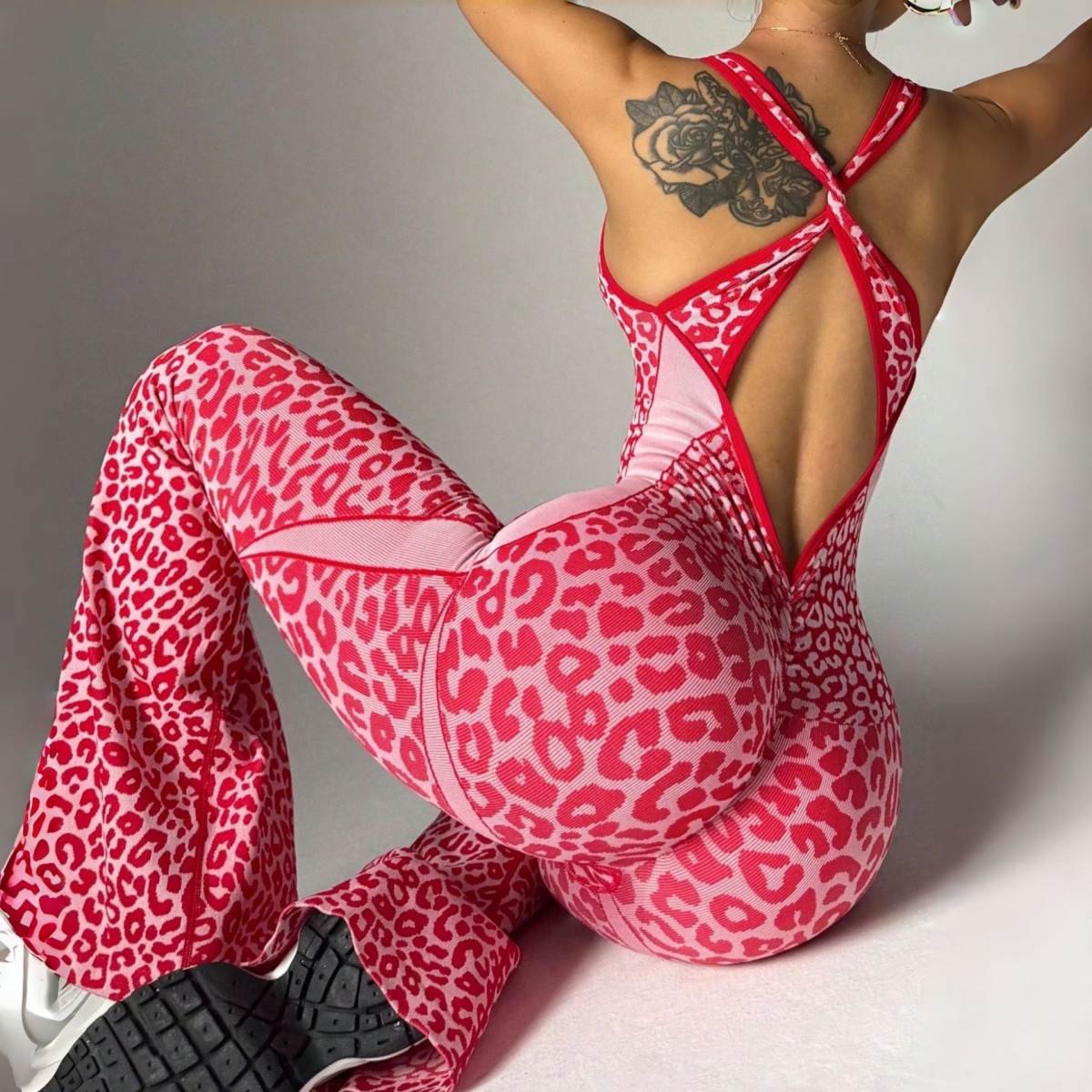 Cross-Back Beautiful Back Sexy One-Piece Yoga Pants