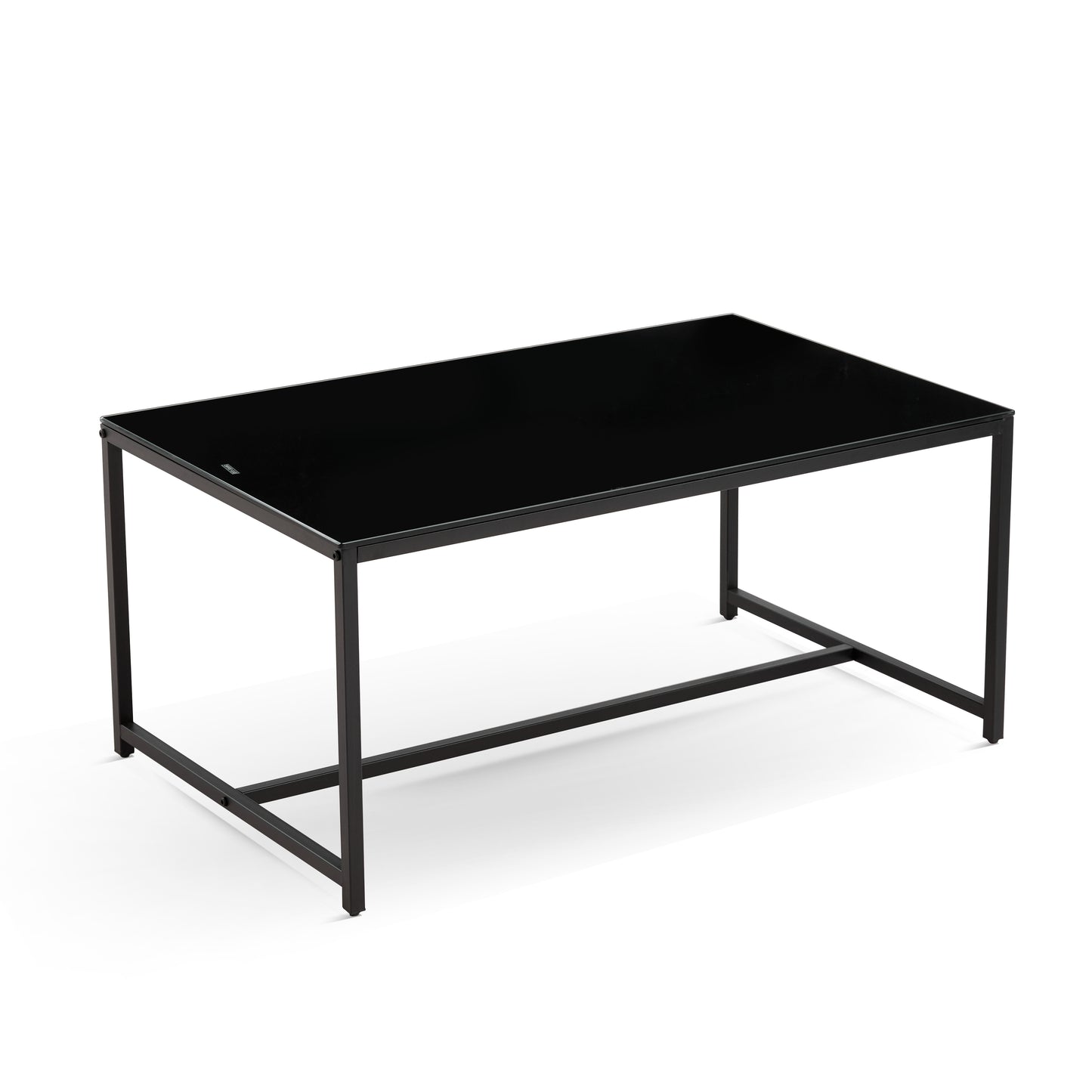 Black Glass CoffeeTable, Small Tea Table, Glass With Metal Legs Sofa Table