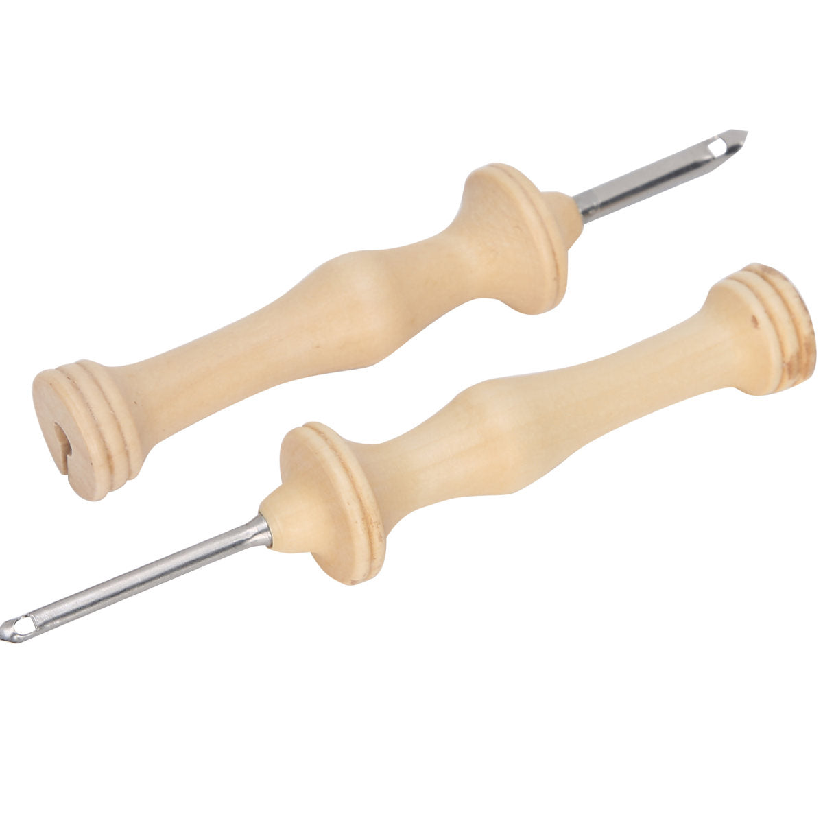 2Pcs Punch Needle Embroidery Kit Wooden Handle Yarn Needle DIY Hand‑Made Knitting Tools