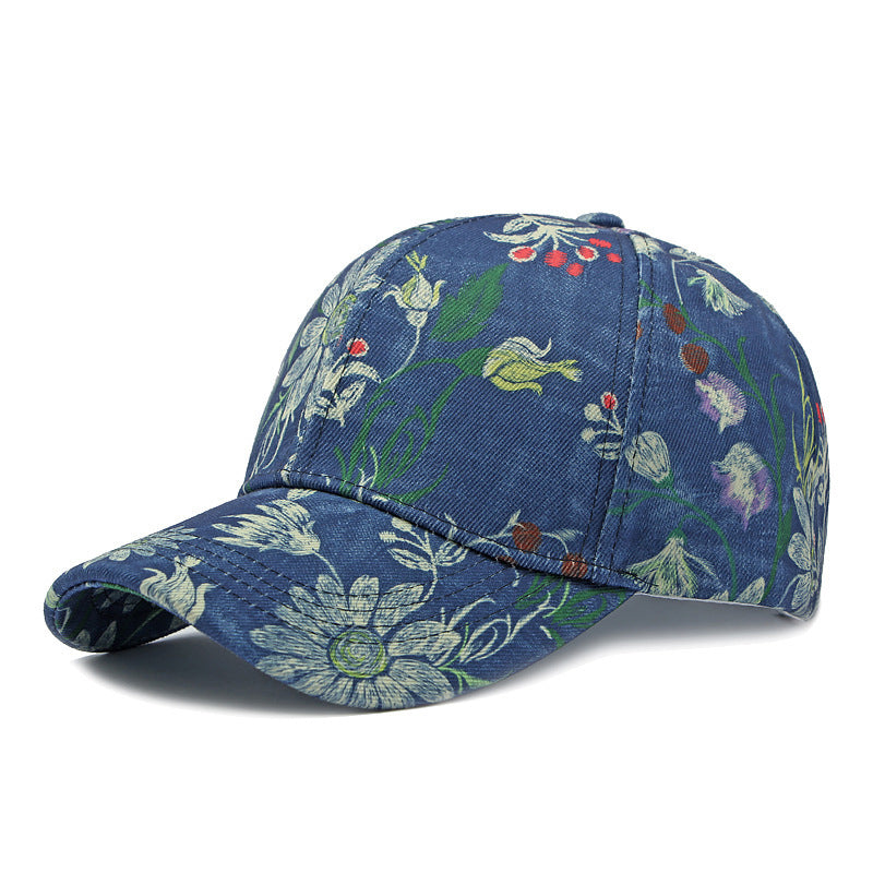 Spring And Summer Women's Floral Print Baseball Cap, A Comfortable And Casual Rural-style Sun Hat For Outdoor Outings And Daily Wear.