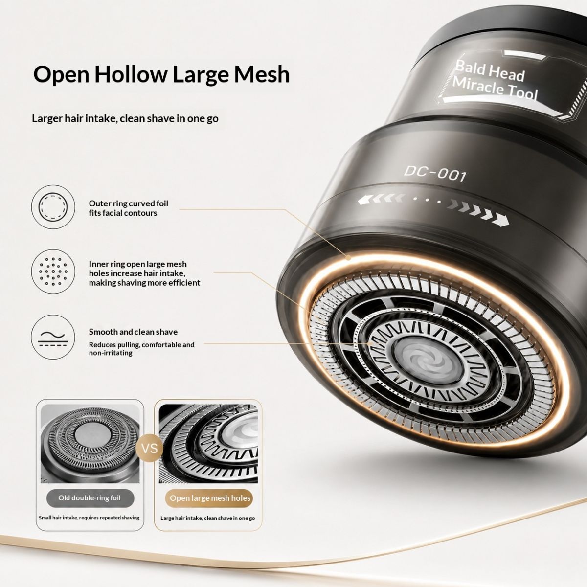 Mens Electric Hair Clipper For Self-Shaving A Bald Head
