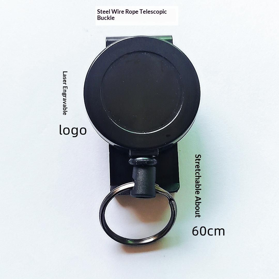 360-degree Rotating Outdoor Carabiner With Retractable Steel Cable