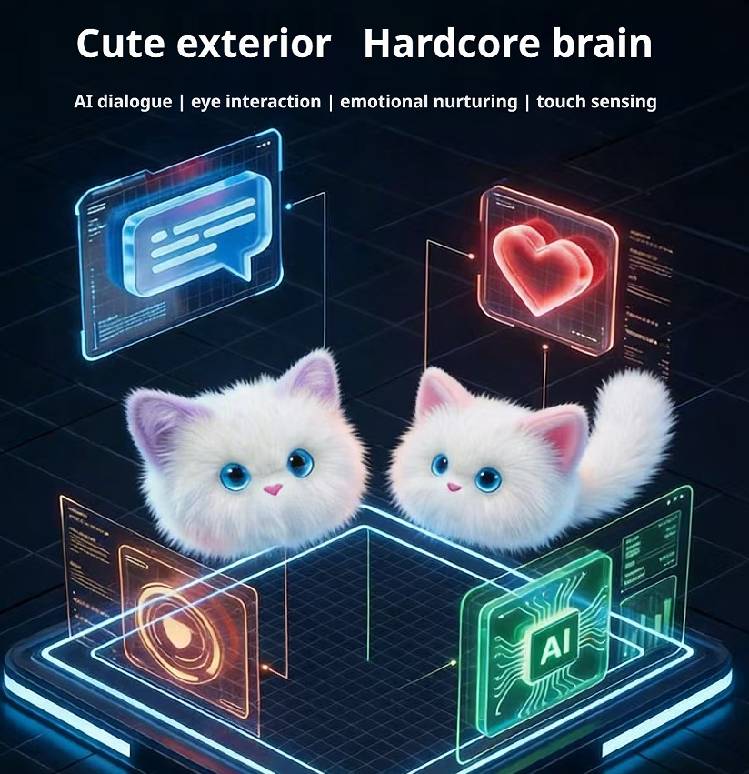 AI Naughty Cat Smart Interactive Electronic Pet Plush Toy, Cute Doll, Birthday Gift & Trendy Pendant