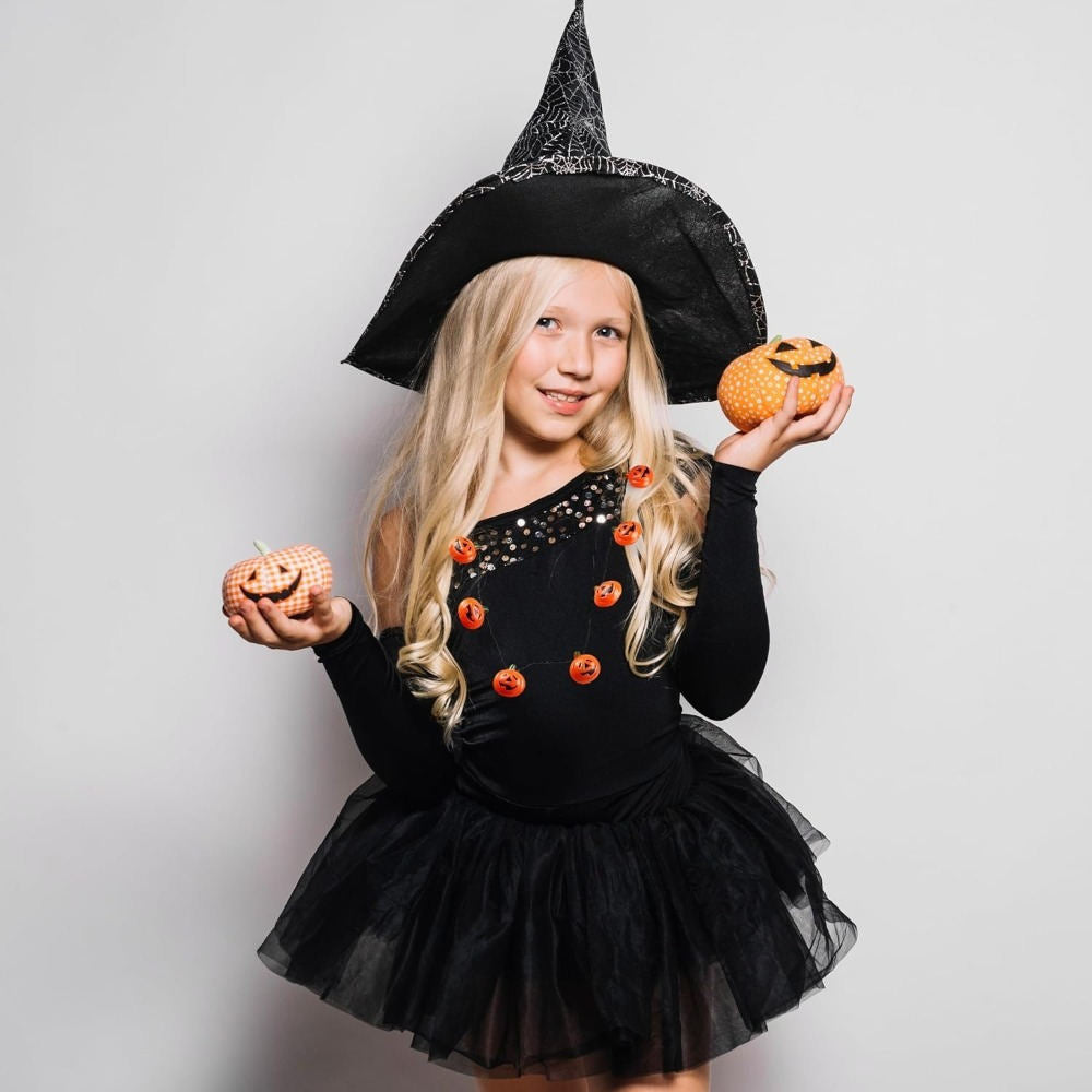 Set Of 3 Halloween Hanging Ornaments, 8 Pumpkins Per String, For Windows, Doors, And Parties—Party Accessory Set