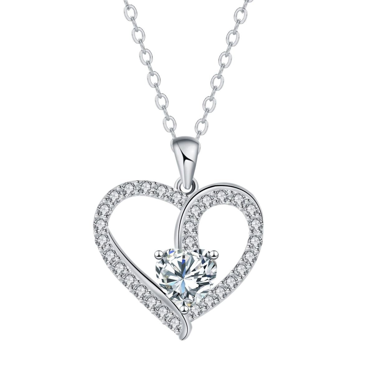Bright Heart Heart-shaped Necklace Women's High Sense Elegant Accessories