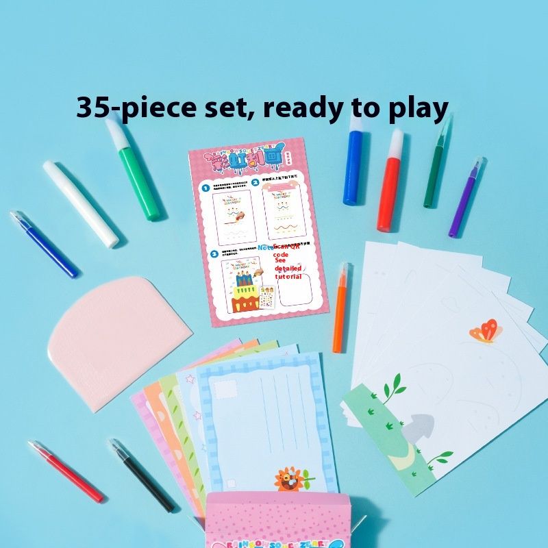 Diy Rainbow Dotted Color Scratch Painting Children's Fun Toys