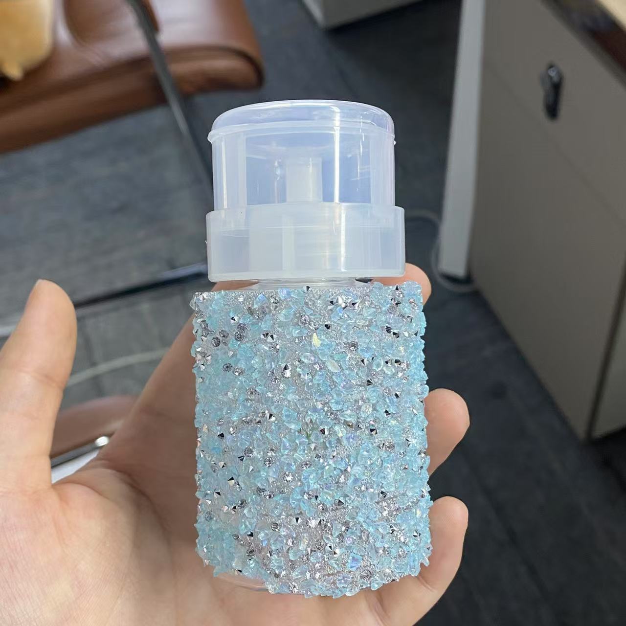Full Diamond Press Makeup Removal Bottle Empty