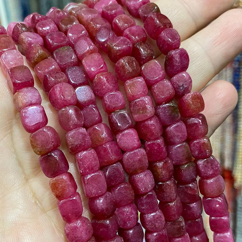 8x8mm Square Chalcedony HighNatural Stone Scattered Beads DIY Ornament Accessories