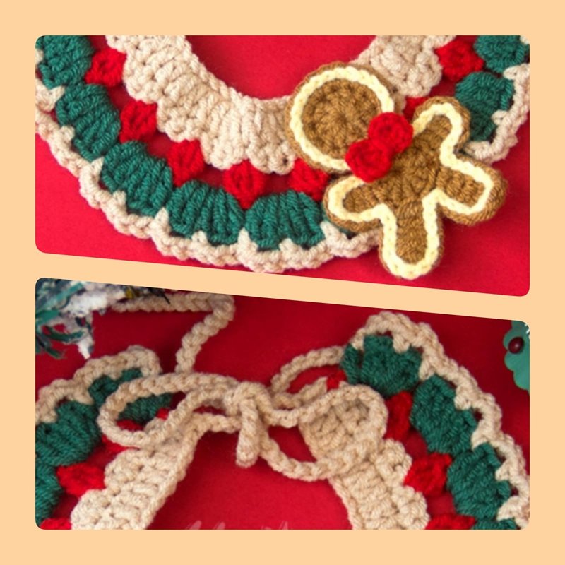 Adjustable Christmas Knit Pet Collar, Crochet Elk Pattern For Cats, Dogs & Pets, Comfortable,Stylish,