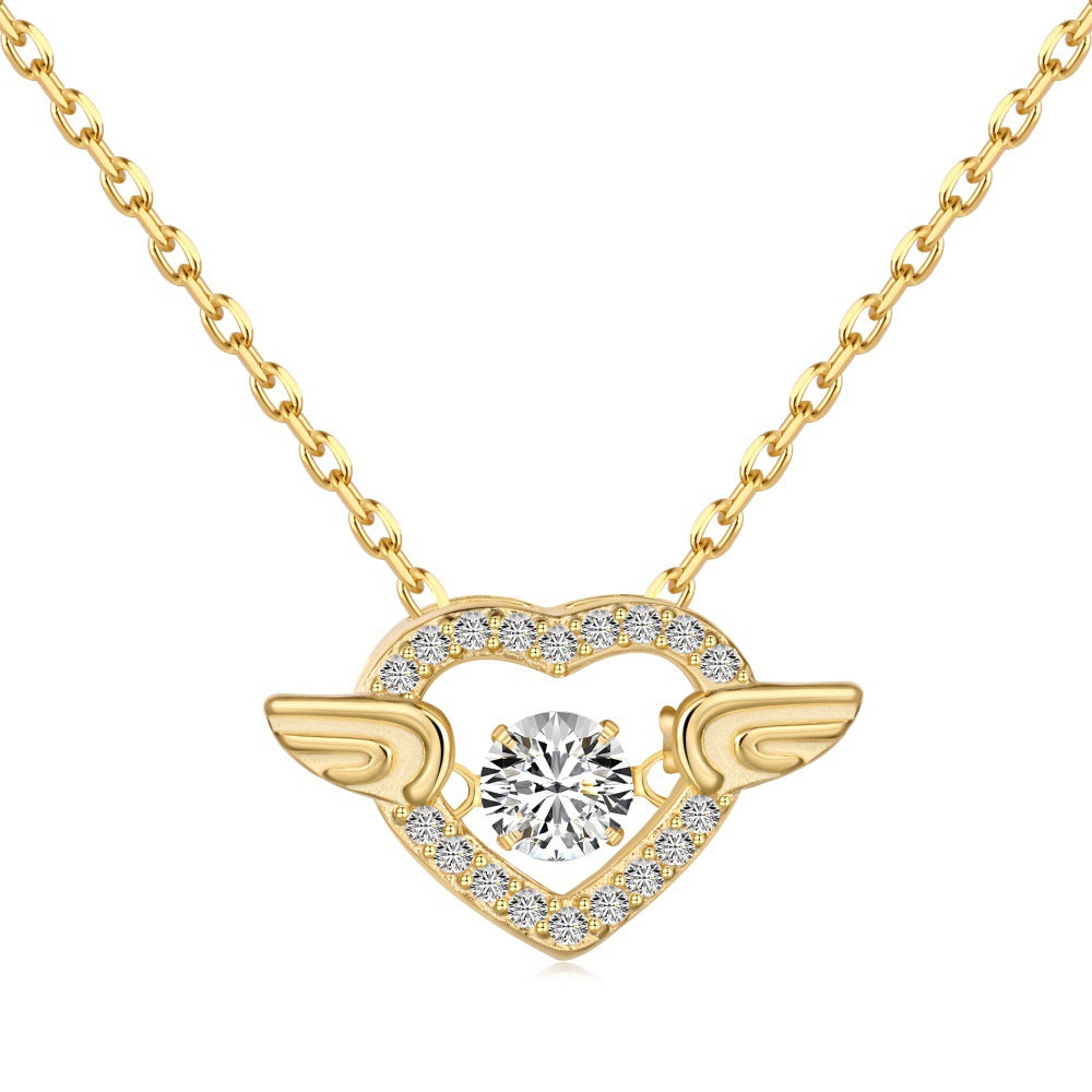Japanese And Korean Light Luxury Smart Heart-shaped Wings Shape Clavicle Chain