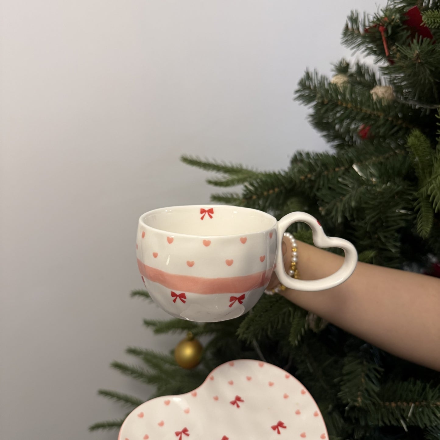 Korean-style Instagram-inspired Hand-painted Ceramic Heart Mug