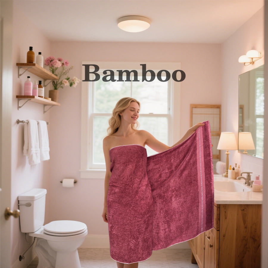 Bath Towel Soft Highly Absorbent Extra Thick Bamboo Charcoal Bath