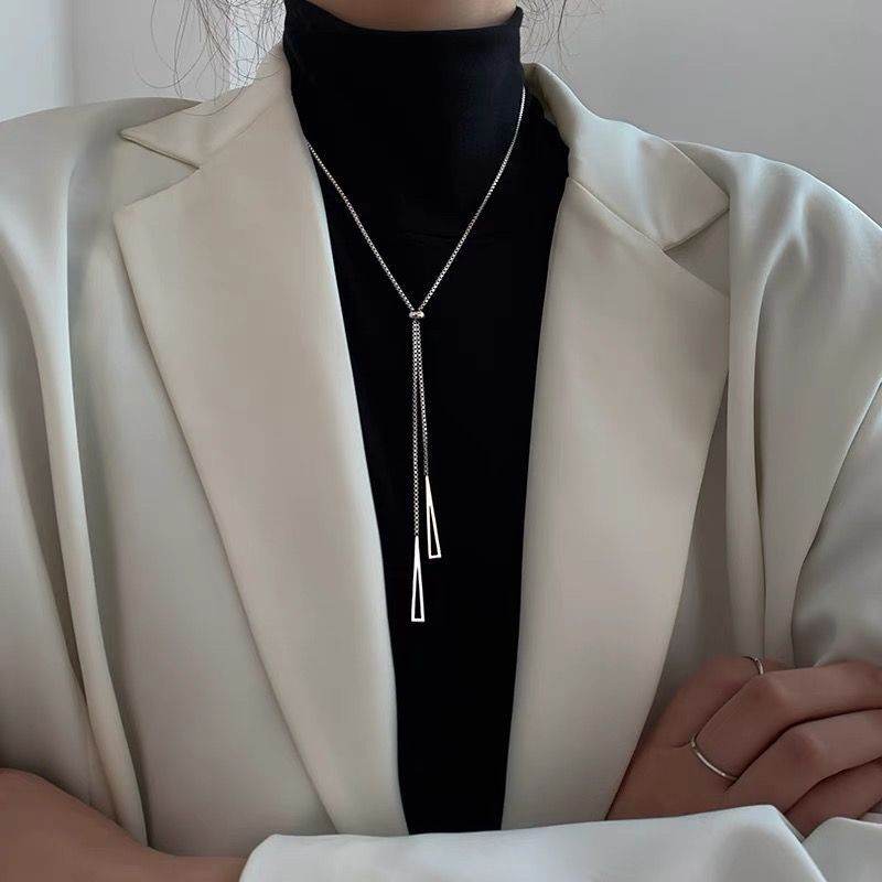 Accessories Simple Long Triangle Sweater Chain