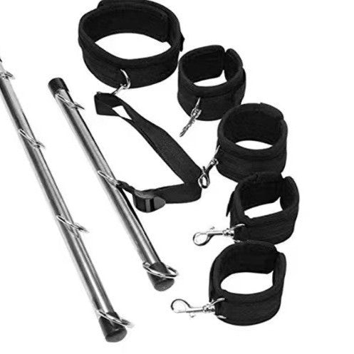 Handcuffs Ankle Cuffs And A Leash Collar For Female Submission A Spreader Device For Intimate Body Training
