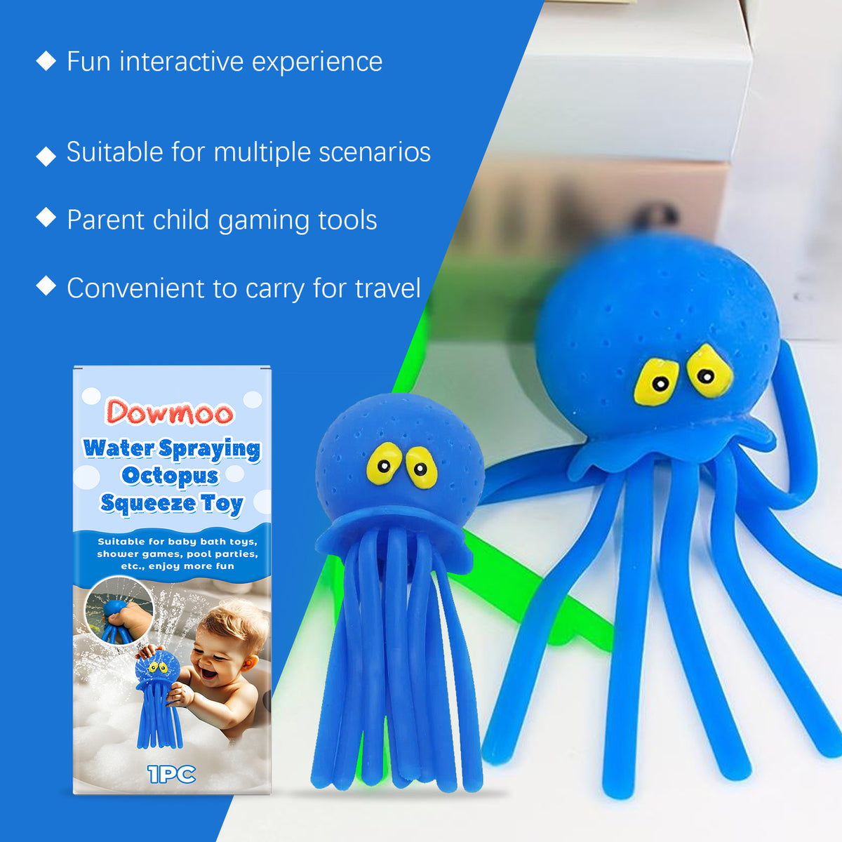 Water Spraying Octopus Squeeze Bath Toy, Kids Squirt Water Toy For Bathtub Pool Beach Outdoor Water Play