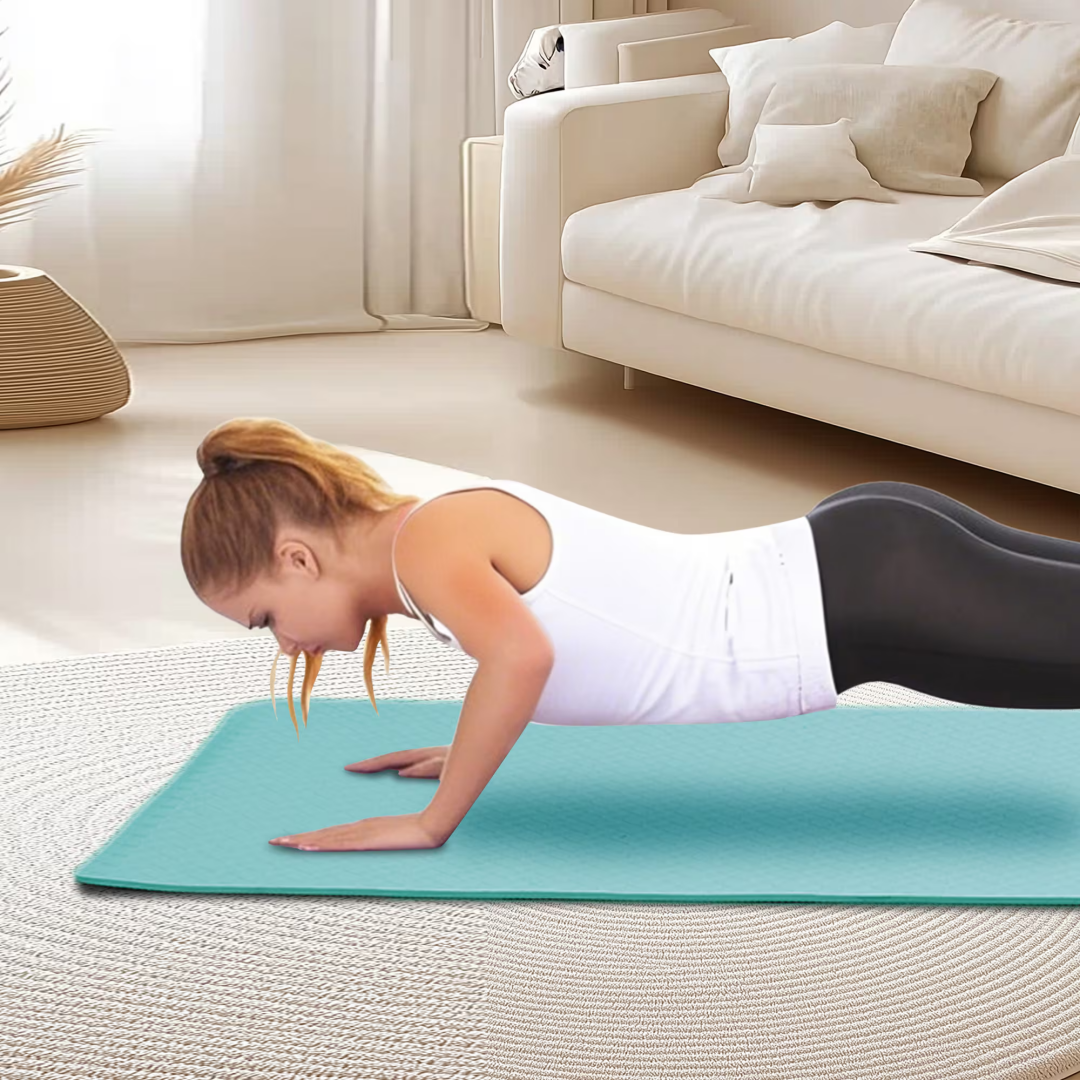 Yoga Mat, Exercise Yoga Mat With Non-Slip Design, Professional TPE Exericise Mat, 72 X 24 Multi-Purpose Workout Mat For Women, Pilates Fitness And Floor Exercises
