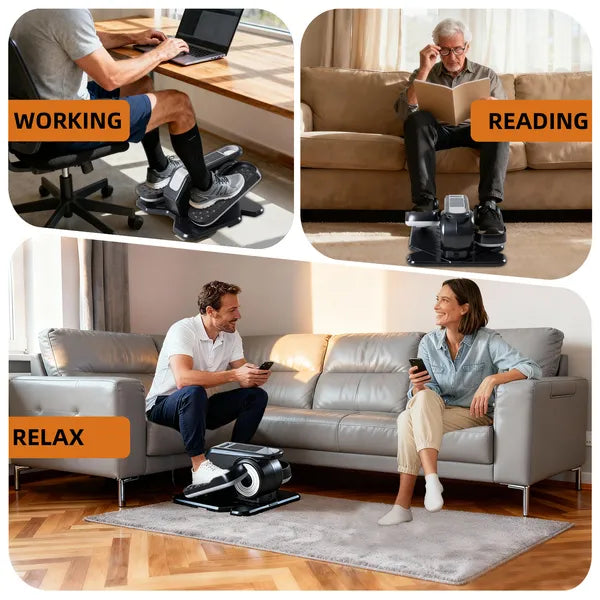 Compact Under-Desk Elliptical - Quiet Mini Pedal Exerciser With Adjustable Speed And LED Display