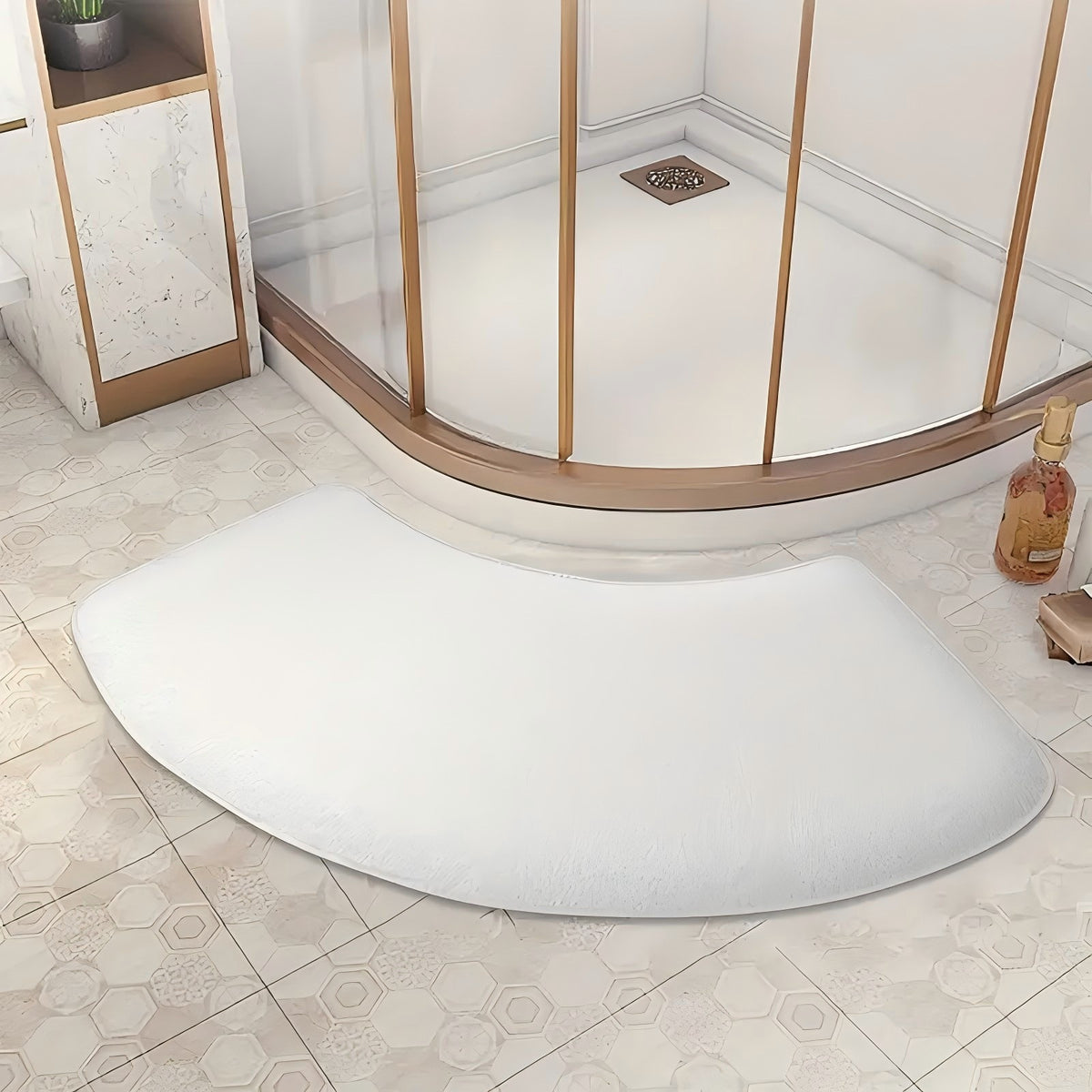 Fan-shaped Bath Mat Water-absorbent And Anti-slip