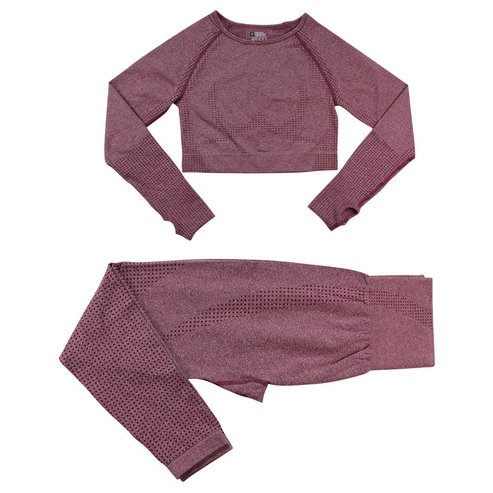 Seamless Knitted Dot Yoga Suit For Women